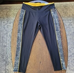 Xersion Black Patch 7/8 Performance Hi-Waisted Leggings Size Women's XXL NEW